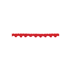 Red Narrow Pom Pom Trim