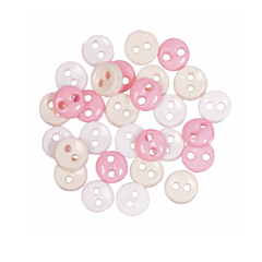 Craft Buttons - mini round pink (2.5g Pack)