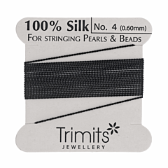 Silk Beading thread Trimits - Size 4 - Black