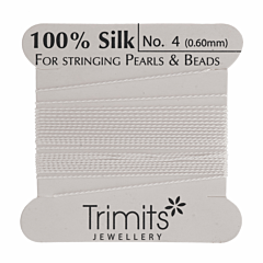 Silk Beading thread Trimits - Size 4 - White