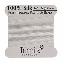 Silk Beading thread Trimits - Size 6 - White