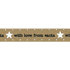 Jomil - 15mm With Love From Santa Ribbon - Oatmeal