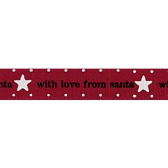 Jomil - 15mm With Love From Santa Ribbon - Red