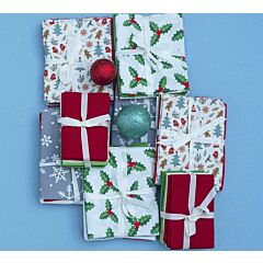 Snowflake Glitter FQ Christmas Fabric bundle