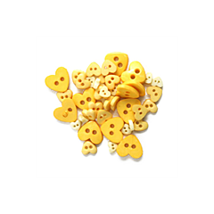 Craft Buttons - Yellow Hearts (2.5g Pack)