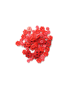 Craft Buttons - Red Flowers (2.5g Pack)