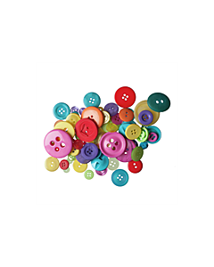 Craft Buttons - Assorted Brights (50g Pack)