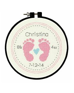 Dimensions Baby Footprints Birth Record Counted Cross Stitch Kit
