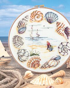 Cross Stitcher Project Pack - Beachcomber's Paradise -28Ct Cashel Linen- with Hoop