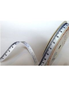 BTB25TA1 - 9mm - Centimetres Print White Grosgrain Ribbon