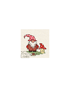 Mouseloft Gnome with Toadstool Cross Stitch Kit - 004-S02stl