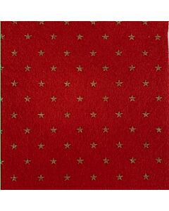 Red with Gold Stars Felt Square