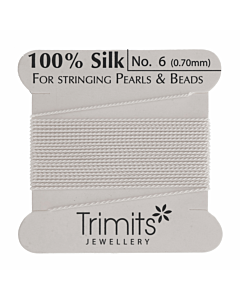 Silk Beading thread Trimits - Size 6 - White
