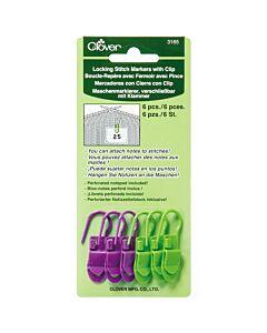 Clover Locking Stitch Markers with Clip