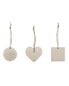 Pre-punched Wooden Mini Shapes